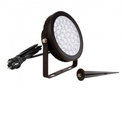SPOT Bodové venkovní svítidlo, hliník, černá, smart Tuya, Zigbee, LED 25W, 1700lm, mob. tel. CCT nastav. teplota teplá 2700K-denní 6500K, stmív, RGB, Ra80, IP65, 170x65x180mm, bodec do záhonu