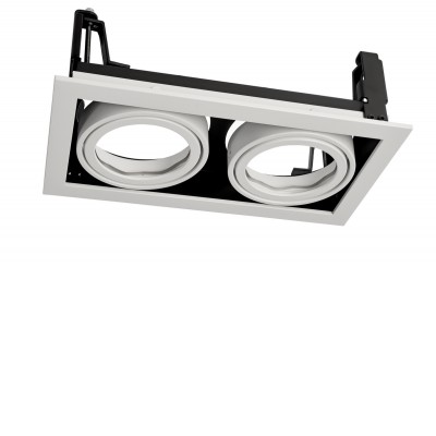 MODULAR SYSTEM Podhledové, bodové svítidlo, materiál hliník, povrch bílá, pro LED modul 2x31W, rozměryy 257x140x77mm.