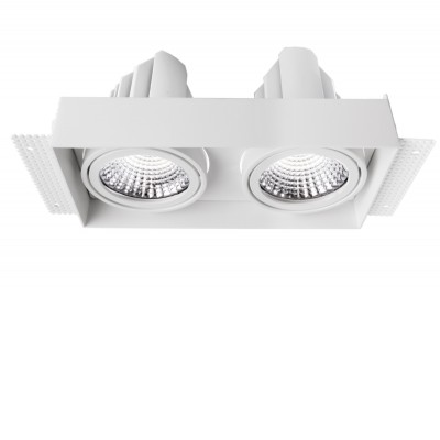 MODULAR SYSTEM Podhledové bezrámečkové bodové svítidlo, do sádrokartonu, materiál kov, povrch bílá, pro LED modul 2x31W,  rozměry 305x178x128mm