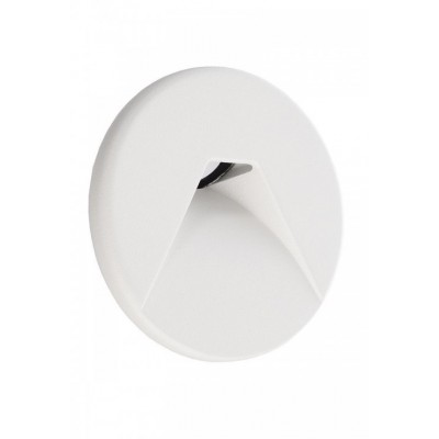 ALWAID Dekorativní kryt pro vestavné svítidlo do stěny, kruhové, materiál hliník, povrch bílá, detail trojúhelníkový výřez, rozměry d=85mm, do KU68