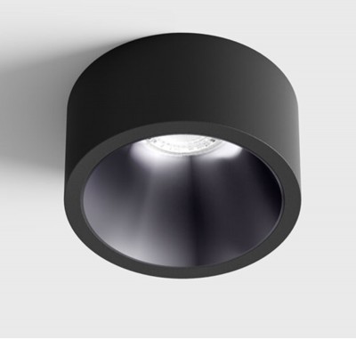 BLANKET BI 6,3W IP44 Stropní, podhledové, bodové svítidlo, plast, povrch vnější černá mat, vnitřní černá lesk, LED 6,3W, 640lm, neutrální 4000K, vyzař. úhel 55°, Ra90, 230V, IP44, rozměry d=55mm, h=58mm.