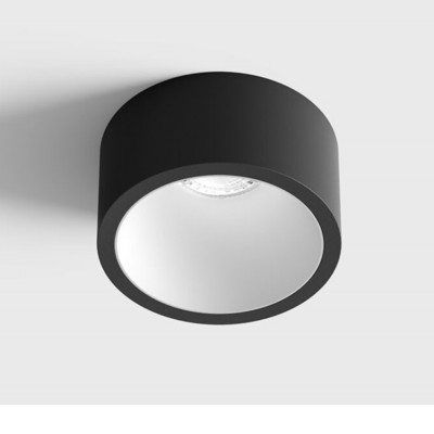 BLANKET BI 6,3W IP44 Stropní, podhledové, bodové svítidlo, plast, povrch vnější černá mat, vnitřní bílá,  LED 6,3W, 640lm, teplá 3000K, vyzař. úhel 55°, Ra90, 230V, IP44, rozměry d=55mm, h=58mm.