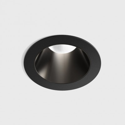BASTOG R BI 8W IP44 Stropní, podhledové, bodové svítidlo, těleso hliník, povrch rámeček černá, komínek modročerná, LED 8W, 640lm, teplá 3000K, vyzař. úhel 50°, UGR<19, 230V, IP44, rozměry d=48mm, h=67mm.