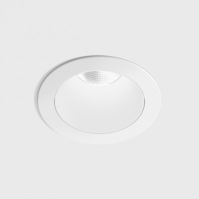 BASTOG R BI 8W IP44 Stropní, podhledové, bodové svítidlo, těleso hliník, povrch bílá, LED 8W, 640lm, teplá 2700K, vyzař. úhel 50°, UGR<19, 230V, IP44, rozměry d=48mm, h=67mm.