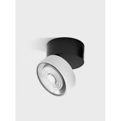 DAME PL B 7W Stropní přisazené svítidlo, výklopné, hliník, povrch černá a bílá, LED 7W, 624lm, teplá 3000K, vyzař. úhel 45°, Ra90, 230V, IP20, rozměry d=75mm, h=70mm.