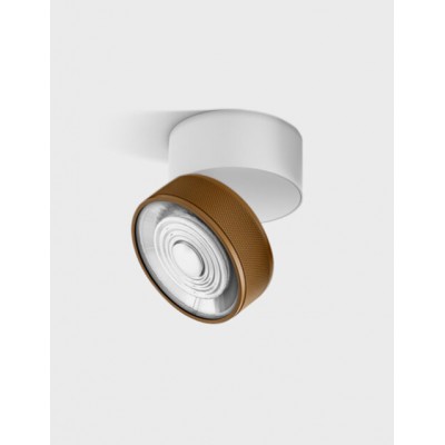 DAME PL W 7W Stropní přisazené svítidlo, výklopné, hliník, povrch bílá a kávová, LED 7W, 624lm, neutrální 4000K, vyzař. úhel 45°, Ra90, 230V, IP20, rozměry d=75mm, h=70mm.