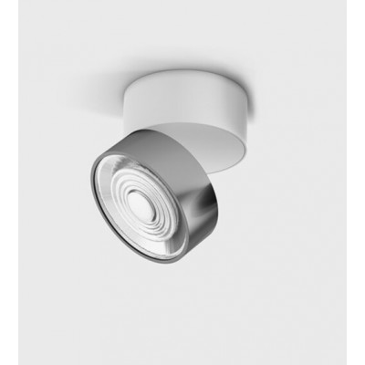 DAME PL W 7W Stropní přisazené svítidlo, výklopné, hliník, povrch bílá a chrom, LED 7W, 624lm, neutrální 4000K, vyzař. úhel 45°, Ra90, 230V, IP20, rozměry d=75mm, h=70mm.