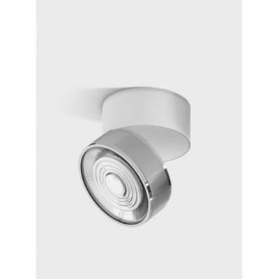 DAME PL W 7W Stropní přisazené svítidlo, výklopné, hliník, povrch bílá a chrom, LED 7W, 624lm, neutrální 4000K, vyzař. úhel 45°, Ra90, 230V, IP20, rozměry d=75mm, h=70mm.