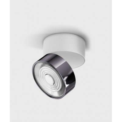 DAME PL W 7W Stropní přisazené svítidlo, výklopné, hliník, povrch bílá a černá lesk, LED 7W, 624lm, neutrální 4000K, vyzař. úhel 45°, Ra90, 230V, IP20, rozměry d=75mm, h=70mm.