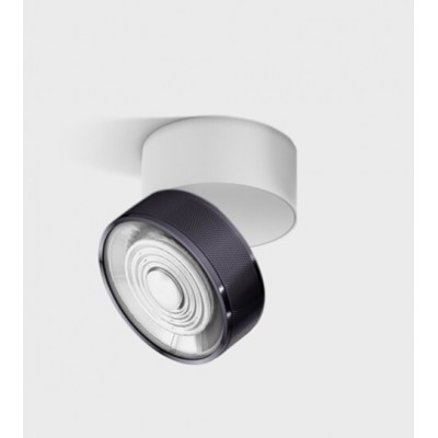 DAME PL W 7W Stropní přisazené svítidlo, výklopné, hliník, povrch bílá a černá lesk, LED 7W, 624lm, neutrální 4000K, vyzař. úhel 45°, Ra90, 230V, IP20, rozměry d=75mm, h=70mm.
