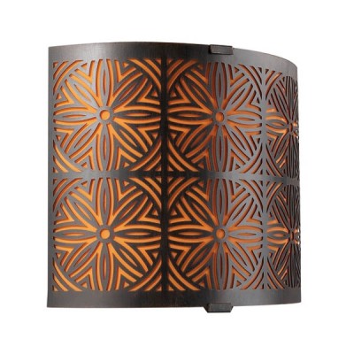 AALIYAH Nástěnné svítidlo těleso kov, povrch imitace opotřebení a rezavá, difuzor sklo, pro žárovku 1x40W, E14, 230V, IP20, rozměry h=206mm, l=227mm, w=72mm