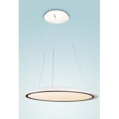 TONKO Závěsné svítidlo, základna kov, povrch bílá, difuzor plast opál, LED 34W, teplá 3000K, 2400lm, Ra80, 230V, IP20, rozměry d=650mm, lankový závěs l=1200mm lze zkrátit