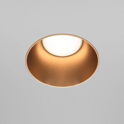TEREZ BI R 1x20W, GU10 Stropní podhledové bodové svítidlo, těleso kov, povrch bílá, reflektor zlatá mat, pro žárovku 1x20W, GU10, 230V, IP20, tř.2, rozměry d=140mm, h=55mm.