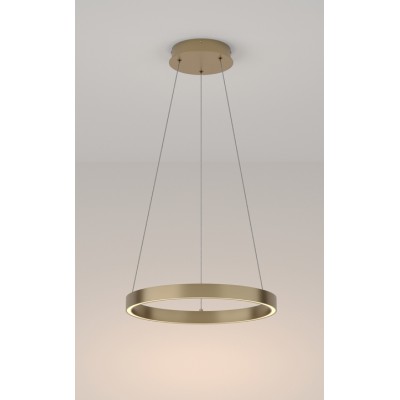 IBI HL 51W Závěsné svítidlo, těleso hliník, povrch mosaz, difuzor plast opál, LED 51W, 3000lm, teplá 3000K, Ra80, 230V, IP20, tř. 1, rozměry d=800mm, vč závěs lanka l=1200mm, lze zkrátit.