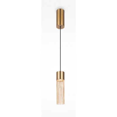 PEDE HL 5W Závěsné svítidlo, těleso kov, povrch zlatá, kovové zlaté ověsy, LED 5W, 100lm, teplá 3000K, Ra80, 230V, IP20, tř.1, rozměry d=80mm, h=320mm, vč závěs kabelu l=1320mm, lze zkrátit.