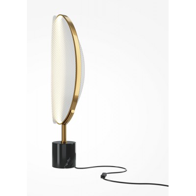 DELIVE TL 16W Stolní lampa, těleso kov, povrch mosaz, difuzor plast opál, LED 16W, 870lm, teplá 3000K, stmívatelná, 230V, IP20, tř.2, rozměry h=631mm.
