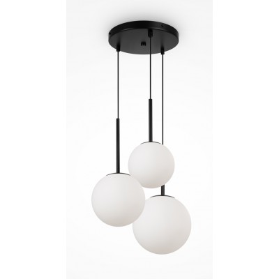 INFERO HL 3x40W, E14 Závěsné svítidlo, základna kov, povrch černá/zlatá/bílá, difuzor sklo opál, pro žárovku 3x40W, E14, 230V, IP20, tř.1, rozměry d=400mm, vč závěs kabelu l=1200mm, lze zkrátit.