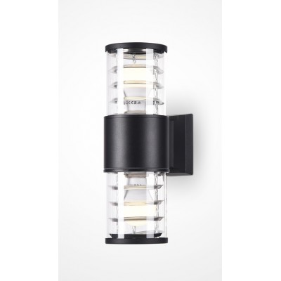 ITIDE WL 2x60W, IP54 Nástěnné venkovní svítidlo, těleso kov, povrch černá/šedá, krycí plast čirý, pro žárovku 2x60W, E27, 230V, IP54, tř.1, rozměry d=108mm, h=320mm, svítí nahoru/dolů.