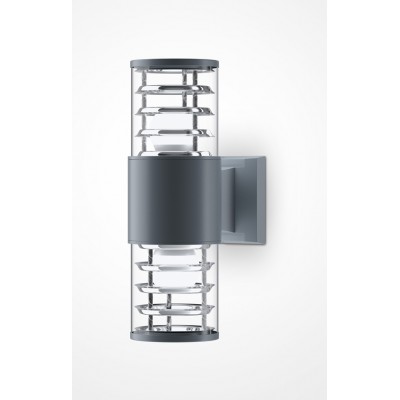 ITIDE WL 2x60W, IP54 Nástěnné venkovní svítidlo, těleso kov, povrch šedá, krycí plast čirý, pro žárovku 2x60W, E27, 230V, IP54, tř.1, rozměry d=108mm, h=320mm, svítí nahoru/dolů.