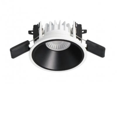 BORAS BI 8W CCT 1-10V/PWM Stropní podhledové bodové svítidlo, hliník, bílá, reflektor černá, LED 8W, 810lm, přep. teplota CCT teplá 2700K/3000K/neutr 4000K, stmív. 1-10V/PWM, UGR<19, Ra80, 230V, IP44, d=90mm, h=65mm.