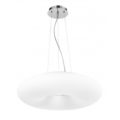 BIANCO Závěsné svítidlo, základna hliník, povrch chrom lesk, difuzor sklo opál, pro žárovku 4x60W, E27, 230V, IP20, rozměry d=530mm h=1500mm, vč.závěsného kabelu, lze zkrátit
