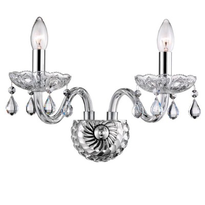 VENEZIA WALL Nástěnné svítidlo, těleso kov, povrch chrom lesk, dekorativní krystaly, pro žárovku 2X40W, E14, 230V, IP20, rozměry d=230-470mm h=270mm