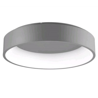 RANDO Stropní svítidlo, základna kov, povrch šedá, difuzor akryl bílá, LED 1x42W, teplá 3000K, 2520lm, 230V, IP20, rozměry d=600mm h=130mm