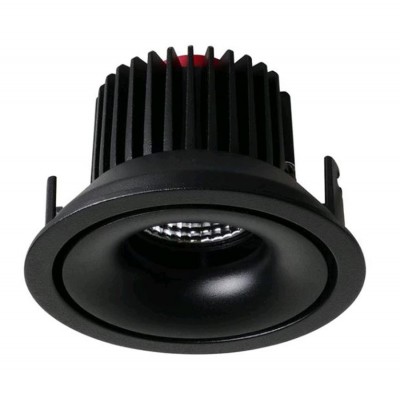 GIO Stropní, podhledové svítidlo, těleso hliník, povrch černá, LED 1x10W, teplá 3000K, 800lm, 230V, IP20, rozměry d=105mm h=74mm