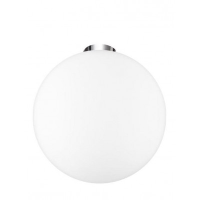NEVOSO Stropní svítidlo, základna kov, povrch chrom lesk, difuzor sklo opál, pro žárovku 1x60W, E27, 230V, IP20, rozměry d=300mm h=320mm