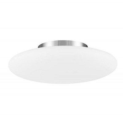 PRESSIONE Stropní svítidlo, základna kov, povrch chrom lesk, difuzor sklo opál, pro žárovku 3x60W, E27, 230V, IP20, rozměry d=420mm h=140mm