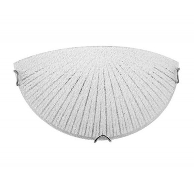 SHELL WALL Nástěnné svítidlo, základna kov, povrch chrom lesk, difuzor sklo strukturovaná bílá a čirá, pro žárovku 1x60W, E27, 230V, IP20, rozměry 300x80x150mm