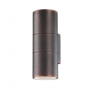 WALL LIGHT Nástěnné venkovní svítidlo, těleso hliník, povrch antická hnědá, krycí sklo čiré, pro žárovku 2x35W, GU10, 230V, IP54, rozměry 65x104x180mm, svítí nahoru/dolů