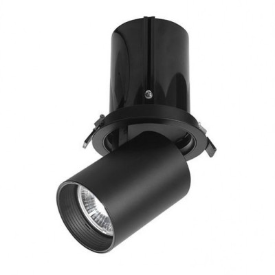 TRACK Stropní, podhledové svítidlo, velký úhel vyklopení 60°, základna hliník, povrch černá, LED 1x30W, teplá 3000K, 2890lm, vyzař. úhel 36°, 230V, IP20, tř.1, rozměry d=140mm h=160-263mm
