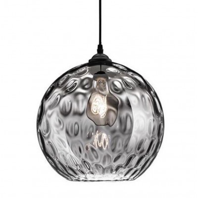 JERADO Závěsné svítidlo, základna hliník černá, difuzor sklo kouřová, pro žárovku 1x40W, E27, 230V, IP20, tř.1, rozměry d=300mm h=270mm, vč.závěsného kabelu l=1400mm, lze zkrátit