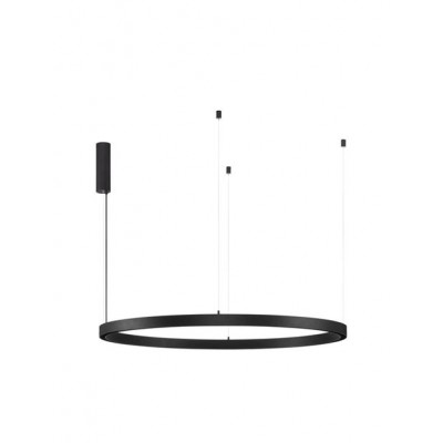 HALO Závěsné svítidlo, těleso hliník, černá, pro max 6 segmentů LED á 6W svítí dolů + 15W nahoru, teplá 3000K, Ra80, 230V/24V, IP20, rozměry d= 1200mm, vč lank závěsu h=1500mm, segmenty dodávány SAMOSTANĚ