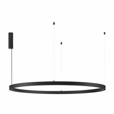 HALO Závěsné svítidlo, těleso hliník, černá, pro max 7 segmentů LED á 6W svítí dolů + 18W nahoru, teplá 3000K, Ra80, 230V/24V, IP20, rozměry d= 1500mm, vč lank závěsu h=1500mm, segmenty dodávány SAMOSTANĚ