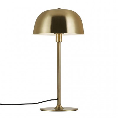 CERA Stolní lampa, kov, povrch zlatá, pro žárovku E14, max. 40W, včetně vypínače kabelu