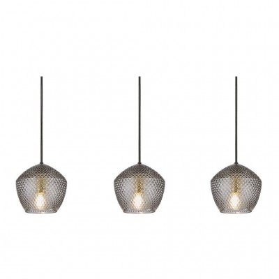 Orbiform Záv svítidlo, základna kov, povrch mosaz, kouřové broušené křišťálové sklo s diamantovým vzorem, pro žárovku max.25W, E14, d=150mm, h=152mm, vč  záv kabelu s textilním úpletem h=2000mm, lze zkrátit