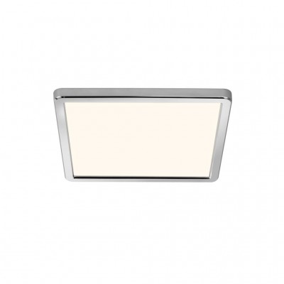 OJA 29X29 IP20 3000K/4000K Stropní svítidlo, plast, chrom, difuzor plast, LED  14W,1600lm, přepínač teploty  teplá 3000K/neutr 4000K, stmív STEP vyp/zap vypín 100%/50%/20% memory Ra80, 230V IP54, 294x294x23mm