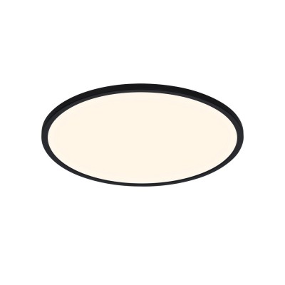 Oja 42 Smart Light Stropní svítidlo, plast, černá, difuzor plast, LED 20W, 2200lm, dálk ovl, (dod samostatně), nebo smart telefon, stmívání, nast teplota CCT teplá 3000K - denní 6400K, Ra80, 230V IP20, d=424mm, h=23mm