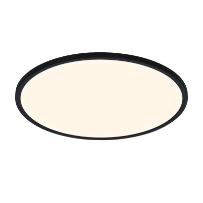 Oja 60 Smart Light Stropní svítidlo, plast, černá, difuzor plast, LED 30W, 3200lm, dálk ovl, (dod samostatně) nebo smart telefon, stmívání, nast teplota CCT teplá 3000K - denní 6400K, Ra80, 230V IP20, d=600mm, h=23mm