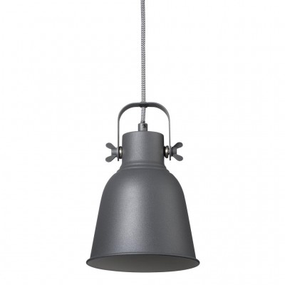 Adrian 16 Závěsné svítidlo, těleso kov, povrch černá, pro žárovku E27, max 25W, 230V, IP20, tř.2, stínítko d=160mm, úhel otočení 180°, včetně závěsného kabelu s textilním úpletem - černobílá, l=2000mm