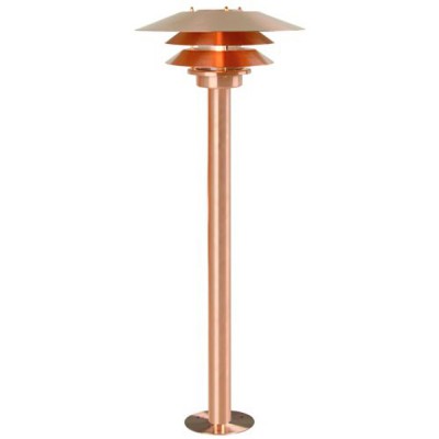 VENO Sloupkové svítidlo, se žaluzií, těleso kov, povrch měď, krycí sklo čiré, pro žárovku 1x60W, E27, 230V, IP54, tř.1, rozměry d=350mm, h=930mm