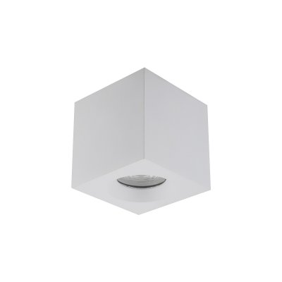 ZUDA SQ 1x15W, GU10, IP44 Stropní přisazené bodové svítidlo, těleso hliník, povrch bílá, krycí sklo čiré, pro žárovku 1x15W, GU10, 230V, do koupelny IP44, rozměry 85x85mm.