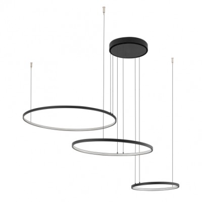 OKULUS Z3 LED 45W/85W Závěsné svítidlo, 3x kruh, těleso hliník/kov, povrch černá/olivová/bílá, dif plast, LED 45W/85W, teplá 3000K nebo neutr 4000K, Ra80, 230V, IP20, tř.1, d1=600mm, d2=450mm d3=300mm, vč. závěs. kabelu l=1400mm, lze zkrátit