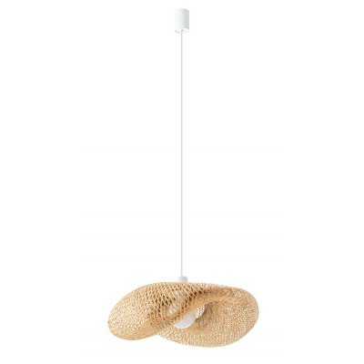 ZONARI HL 1x25W E27 Závěsné svítidlo, lustr, základna kov, povrch bílá, stínítko bambus, pro žárovku 1x25W, E27, 230V, IP20, rozměry dle typu.