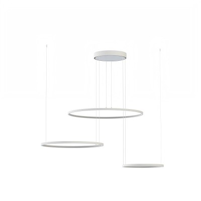 OKULUS Z3 LED 85W Závěsné svítidlo, 3x kruh, těleso hliník/kov, bílá, difuzor plast, LED 85W, teplá 3000K, 4600lm, Ra80, 230V, IP20, tř.1, d1=600mm, d2=450mm d3=300mm, vč. závěs. kabelu l=1400mm, lze zkrátit