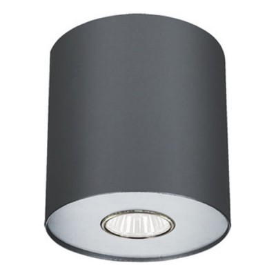 GULLO spot Stropní svítidlo, těleso kov, povrch černá grafit, reflektor kov vnější šedostříbrná, vnitřní bílá, pro žárovku 1x35W, GU10, 230V, IP20, tř.1, d=130mm, h=130mm