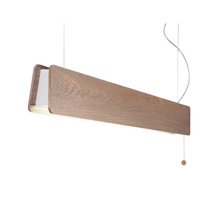 VEGARE LED 16W, T8, IP20 Závěsné svítidlo, kov, stínítko dřevo světlý dub, LED zářivka 16W, 3000K, 2300lm, Ra80, 230V, T8/G13, IP20, tř.1, 980x120x80mm, vč. závěs kabelu l=1500mm, lze zkrátit, vč. vypínače
