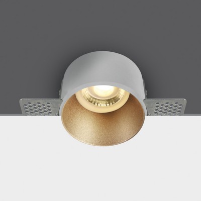 IZEGE VII 1x10W GU10 bezrámečkové Podhledové, bodové, komínkové, bezrámečkové, Darklight, svítidlo, těleso hliník, povrch bílá, komínek mosaz, pro žárovku 1x10W, GU10, MR16, 230V, IP20, rozměry d=60mm, h=40mm.